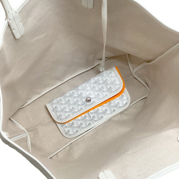 Goyard White Goyardine Saint Louis PM Tote with Heart - Picture 5 of 6